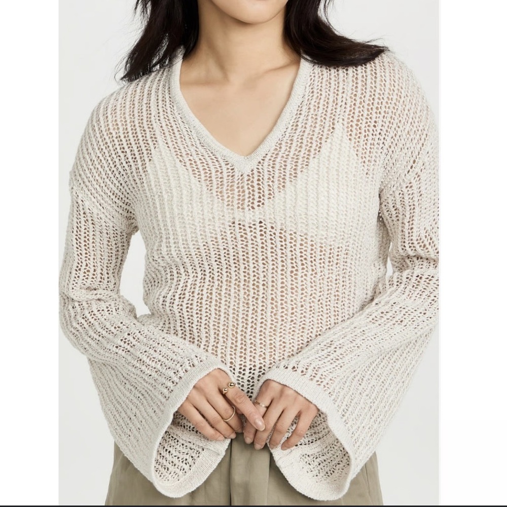 Cult Gaia Women's Off-White V-Neck Sweater